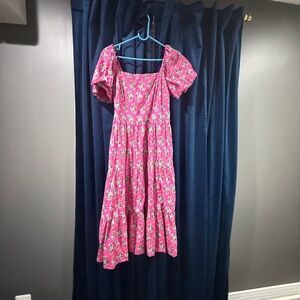 J Crew puff sleeve Pink Dress